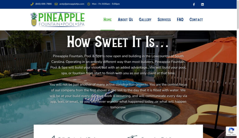 Pineapple Fountain, Pool Spa